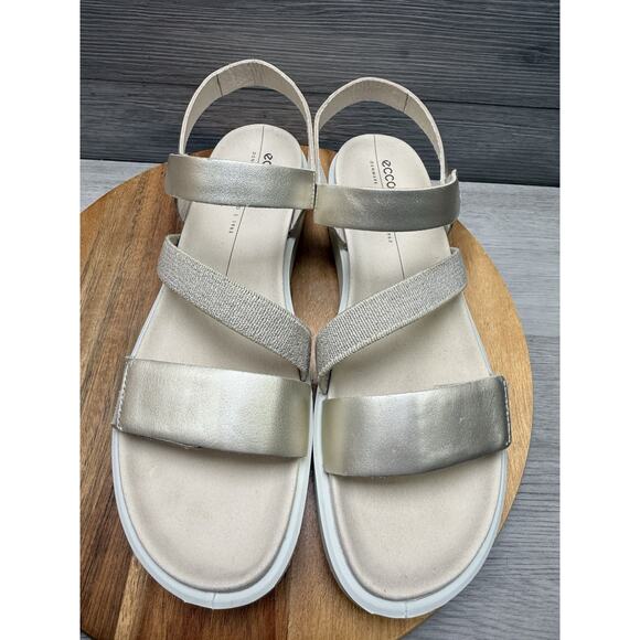 Ecco Women's Flowt 2 Leather Banded Nude Sandals -EU 43 - Picture 3 of 7